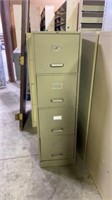 PAIR OF 4 DRAWER FILE CABINETS-1 FIRE PROOF