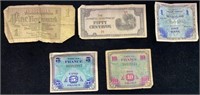 Ww2 Era  Currency France,japan,german 1944
