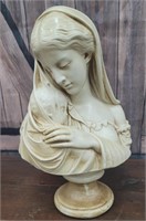 Plaster Madonna with child - signed - couple of