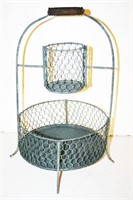 2 Tier Bale Handled Wire Plant Stand 20"H