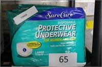 2-18ct disposable underwear size L