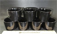 (7)COFFEE CUPS-GLASS/BLACK