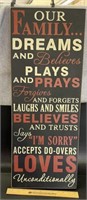 DECOR SIGN – FAMILY/APPROX 30”x12”