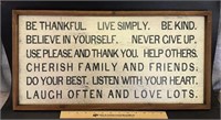 DECOR SIGN-RULES TO LIVE BY