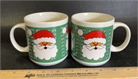 (2)COFFEE CUPS/MUGS-SANTA