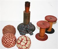 Wooden Spools, Material Balls, Lot
