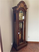 HOWARD MILLER GRANDFATHER CLOCK WITH KEY