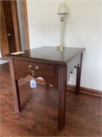 SOLID CHERRY RECTANGULAR END TABLE W/DRAWER