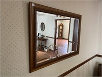 CARVED WOODEN WALL MIRROR APPROX 41" X 29"