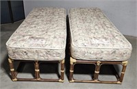 Pair single bamboo platform beds with mattresses