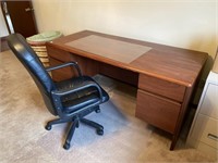 4 DRAWER OFFICE DESK WITH CHAIR & FLOOR GUARD