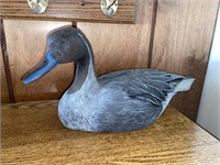 HEAVY GRAY DUCK CARVED JIM PALMER 39 ON SIDE