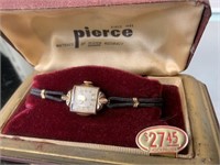 Vintage Pierce 17 Jewel Jadies Watch New Old Stock