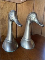 (PAIR) BRASS COLORED DUCK BOOKENDS