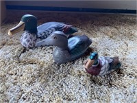 SET OF (3) PAINTED WOODEN DUCKS