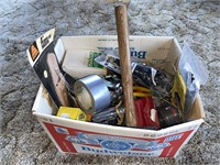 BOX OF MISC. TOOLS: INCLUDING PLIERS, ENGRAVER,