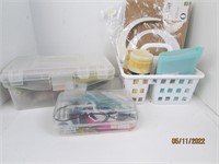 Three Storage Containers Full of Crafting Supplies