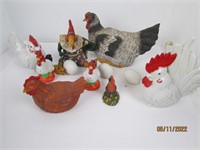 Misc Rooster,Chicken Figurine Lot