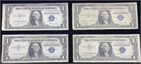4 1950s Circulated Silver Certificates