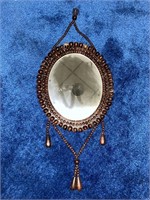 DECORATIVE WOODEN MIRROR APPROX 13" X 11"