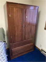 WOODEN ARMOIRE WITH BOTTOM DRAWER
