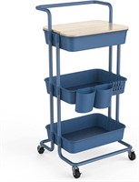 DTK 3 Tier Utility Rolling Cart with Cover Board
