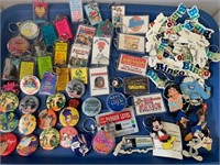 Box Lot - Key Chains & Buttons as seen