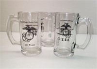 US Marine Corps Glass Beer Mugs - OTIS