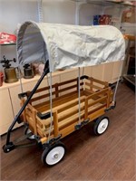 Wooden Pull Wagon with Cover