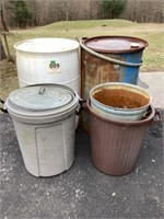 Trash cans and barrels
