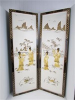 Vintage Pair Oriental Wall Art Hanging Asian Decor