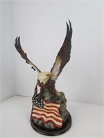 Bald Eagle With American Flag Figurine