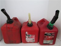 Three Gasoline Cans with Spouts