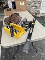 Miter Saw, Lighter, Tool belt & level