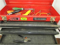Husky 4 Compartment Tool Box with Misc Tools