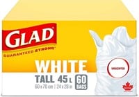 Glad White Garbage Bags - Tall 45 Litres -