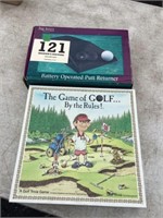 Golf trivia game and putt returner