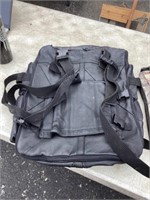 Leather backpack and seat cushion