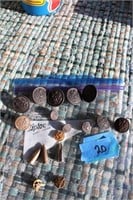 Lot of Vintage Military Buttons, Pins, Etc.