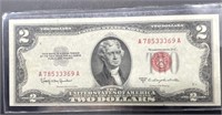 Series 1953 C Two Dollar Note - Red Seal (sticker
