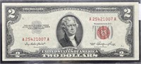 Series 1953 Two Dollar Note - Red Seal (sticker