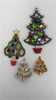 Collection of Christmas Tree Pin Brooch