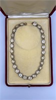 Czech Glass Cut Bead Necklace 14 Inch W Box