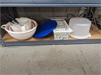 Shelf lot- Tupperware, plastic bowl, Rubbermaid