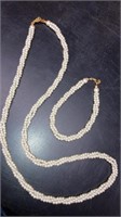 24in. Mini pearl twist necklace & matching