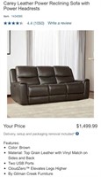 Carey Leather Sofa (See Description)