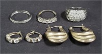 Group of sterling silver rings & earrings PB