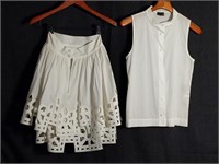 Fendi designer skirt & sleeveless blouse, made