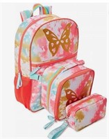 3 Piece Butterfly Multi-Colored Backpack