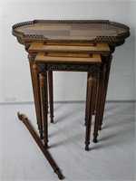 3 nesting French-style marquetry tables